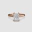 360-degree rotation the Aurien radiant cut diamond double prong solitaire engagement ring in rose gold