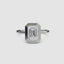 Emerald bezel diamond ring white gold solitaire setting