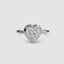 Heart-shaped diamond bezel ring with white gold solitaire setting 