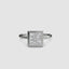 Solitaire white gold ring with a princess-cut diamond bezel set