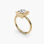 Solitaire old ring with a princess-cut diamond bezel set
