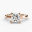 The Elowen princess cut diamond double prong solitaire engagement ring in rose gold