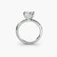 Side view of The Elowen showing princess cut diamond secured with double prong corner protection solitaire setting in white gold