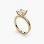 Princess cut diamond double prong solitaire engagement ring in yellow gold