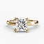 The Elowen princess cut diamond double prong solitaire engagement ring in yellow gold