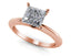 Princess cut engagement ring 14k rose gold