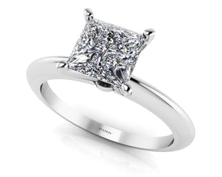 Princess engagement ring 14k white gold