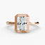 Radiant cut diamond bezel setting solitaire engagement ring in rose gold