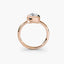 Radiant cut diamond bezel setting solitaire engagement ring in rose gold
