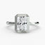 Radiant cut diamond bezel setting solitaire engagement ring in white gold