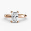 The Aurien radiant cut diamond double prong solitaire engagement ring in rose gold