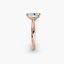 Profile view of The Aurien showing radiant cut diamond with corner protection in double prong rose gold setting