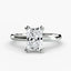The Aurien radiant cut diamond double prong solitaire engagement ring in white gold
