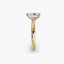 Profile view of The Aurien showing radiant cut diamond with corner protection in double prong setting