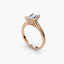 Rose gold solitaire ring with a radiant diamond