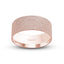 14k rose gold wedding band rolled finish flat style 9mm IVANOV
