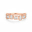 Rose gold wedding ring with 9 emerald-cut diamonds 
