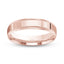 Rose gold ring 5mm polished mill-grained with 'IVANOV' engraving on a white background