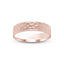 Rose gold ring with hammered textured band 5mm width and 'IVANOV' branding on a white background