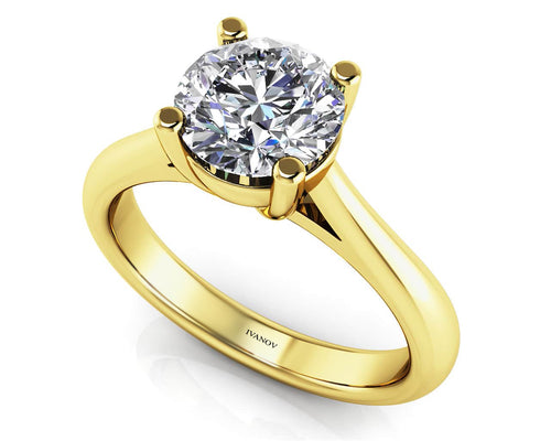 Celestial Embrace Round Diamond Solitaire Engagement Ring