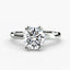 The Caelis round brilliant cut diamond solitaire engagement ring with double prong setting in white gold