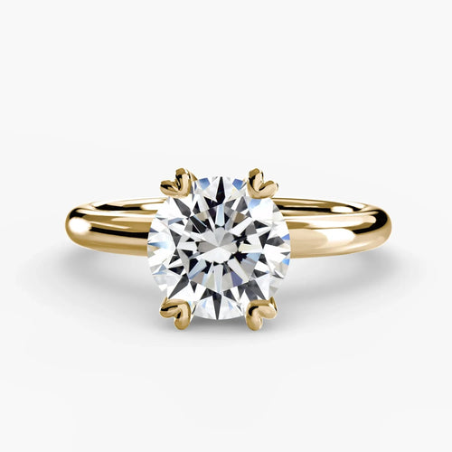 The Caelis - Round Brilliant Cut Diamond Solitaire Ring with Double Prongs