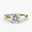 The Solvane round brilliant cut diamond classic solitaire engagement ring in yellow gold