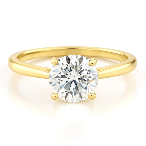 Round Diamond Solitaire Engagement Ring - Celestial Embrace
