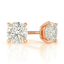 Round diamond studs earrings rose gold