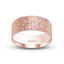 Scratched finish 14k rose gold wedding band flat style 9mm width