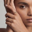 Modern curved gold band ring