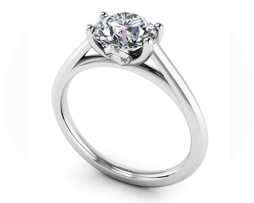Ivanov Modern Elysium 14k Gold Round Diamond Solitaire Engagement Ring