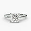 Solitaire diamond ring with a square princess-cut gemstone white gold 