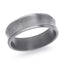 The Umbersteel tantalum men's wedding band with brushed concave center and polished edges 7mm width