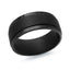 The Driftline black tantalum men's wedding band with brushed center and polished edges 9mm width