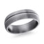 The Molten tantalum men's wedding band with brushed domed design and polished center groove 7mm width
