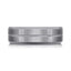 The Ravager tantalum men's wedding band with brushed finish, center groove, and polished beveled edges 7mm width