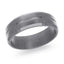 The Ravager tantalum men's wedding band with brushed finish, center groove, and polished beveled edges 7mm width