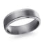The Drift tantalum men's wedding band with brushed center finish and polished stepped edges 8mm width