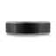 The Duskhelm tantalum men's wedding band with black brushed carbon fiber center inlay and beveled edges 6mm