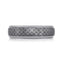 The Blackmere tantalum men's wedding band with laser engraved ornamental pattern and polished stepped edges 6mm width