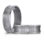 Side view of The Umbersteel showing concave profile and contrast between brushed center and polished edges