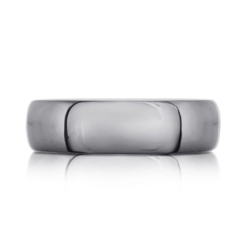 The Tempest - Polished Tantalum Wedding Band with Classic Domed Design