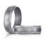 The Halberd tantalum men's wedding band with brushed center finish and grooved polished edges 6.5mm width