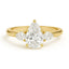 Three Stone Pear Shaped Lab Grown Diamond Engagement Ring