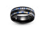 Vangelis Tungsten Ring - Black Domed Style with Dual Wood Inlays