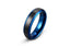 Thanasis Tungsten Ring - Black Hammered Finish with Blue Edges