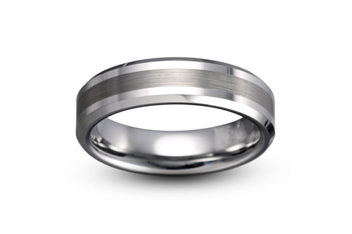tungsten ring gray color brushed finish 6mm