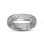 White gold brushed finish dome style polished edges diagonal design 6mm  ring with 'IVANOV' branding on a white background