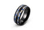 Vangelis Tungsten Ring - Black Domed Style with Dual Wood Inlays